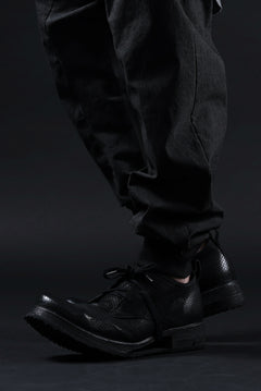 画像をギャラリービューアに読み込む, BORIS BIDJAN SABERI HORSE PUNCHING LEATHER DERBY SHOES / WASHED &amp; HAND-TREATED &quot;SHOE1-SIN&quot; (BLACK)