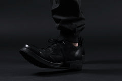 画像をギャラリービューアに読み込む, BORIS BIDJAN SABERI HORSE PUNCHING LEATHER DERBY SHOES / WASHED &amp; HAND-TREATED &quot;SHOE1-SIN&quot; (BLACK)