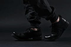 画像をギャラリービューアに読み込む, BORIS BIDJAN SABERI HORSE PUNCHING LEATHER DERBY SHOES / WASHED &amp; HAND-TREATED &quot;SHOE1-SIN&quot; (BLACK)