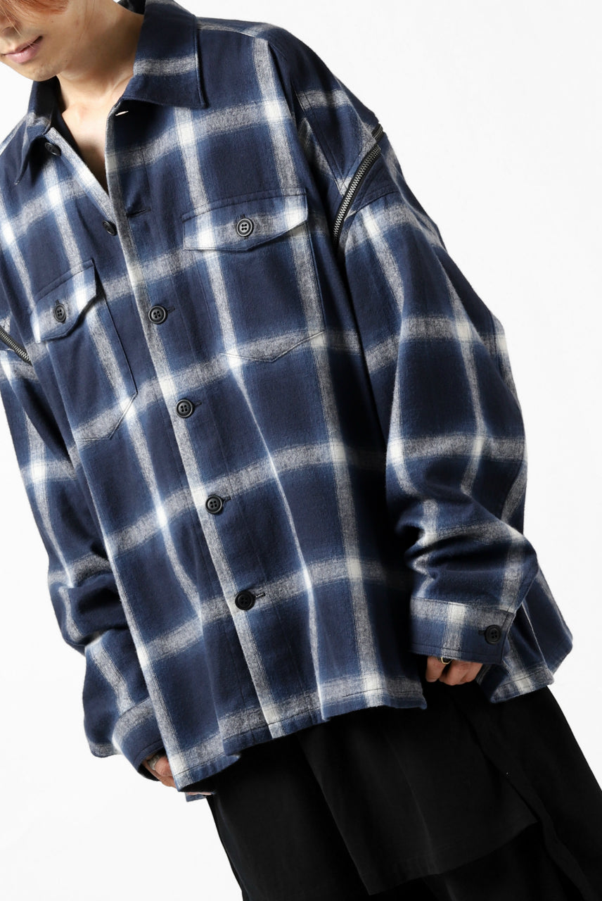 FACETASM CHECK ZIPPER SHIRT (BLUE)の商品ページ | ファセッタズムの