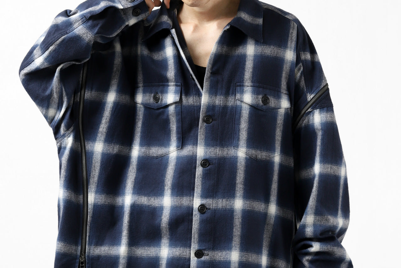 FACETASM CHECK ZIPPER SHIRT (BLUE)の商品ページ | ファセッタズムの 