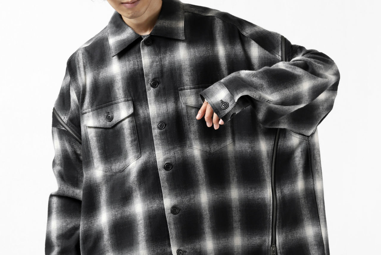 FACETASM CHECK ZIPPER SHIRT (BLACK)