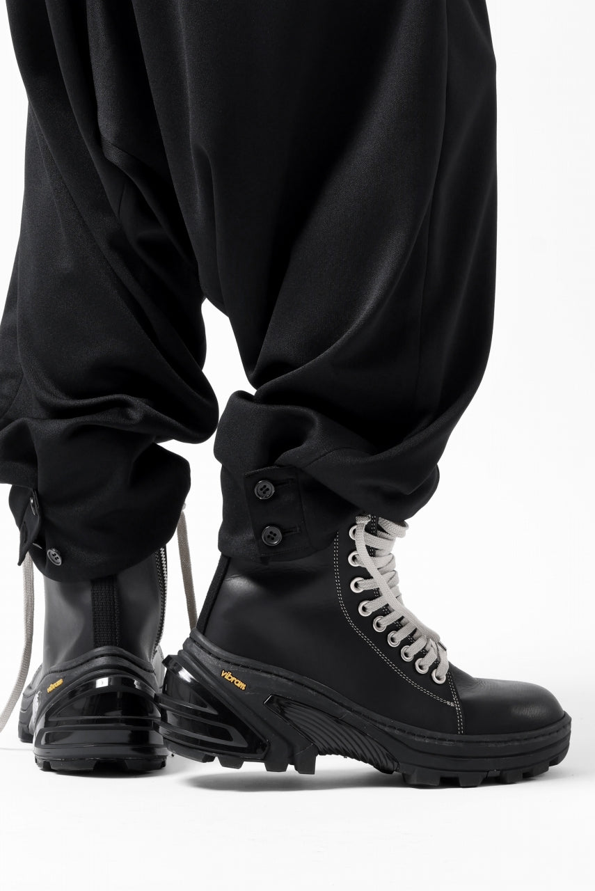 Portaille exclusive TACTICAL LACE & SIDE ZIP BOOTS / ITALIAN VACHETTA SMOOTH &  VB-ALEX (BLACK)