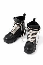 Load image into Gallery viewer, Portaille exclusive TACTICAL LACE &amp; SIDE ZIP BOOTS / ITALIAN VACHETTA SMOOTH &amp;  VB-ALEX (BLACK)