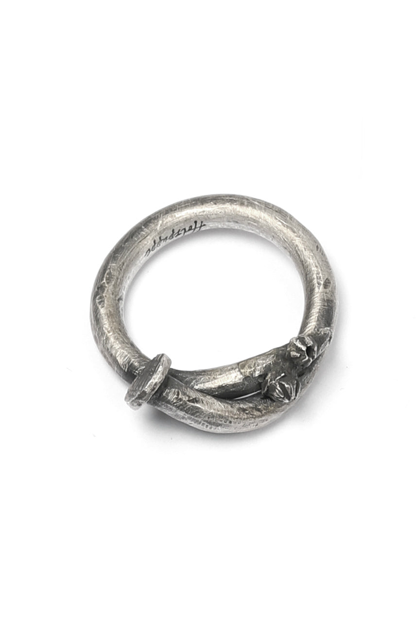 画像をギャラリービューアに読み込む, Holzpuppe Barnacle Rusted Nail Silver Ring (PR-213)