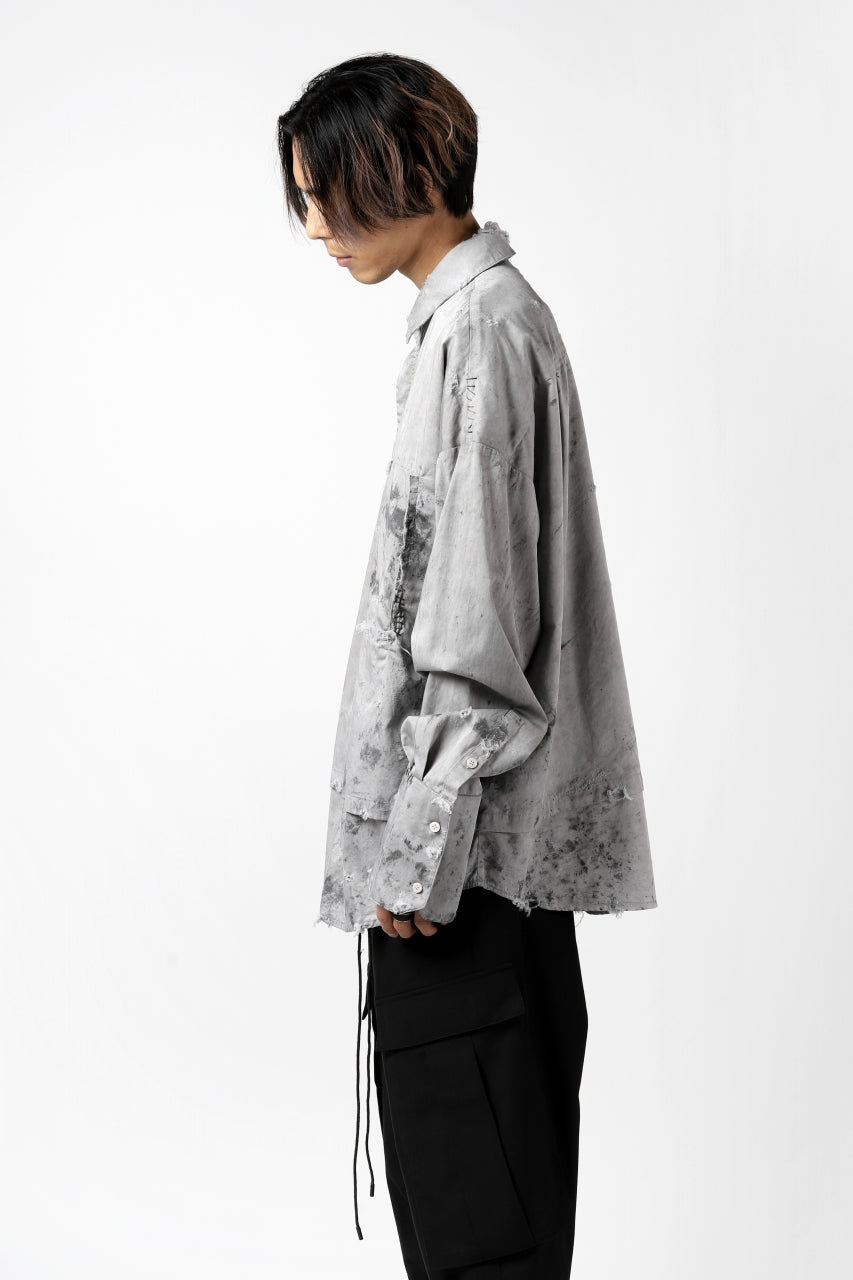 RESURRECTION x LOOM Re-production DYEING OVERFIT SHIRT (GRAY)