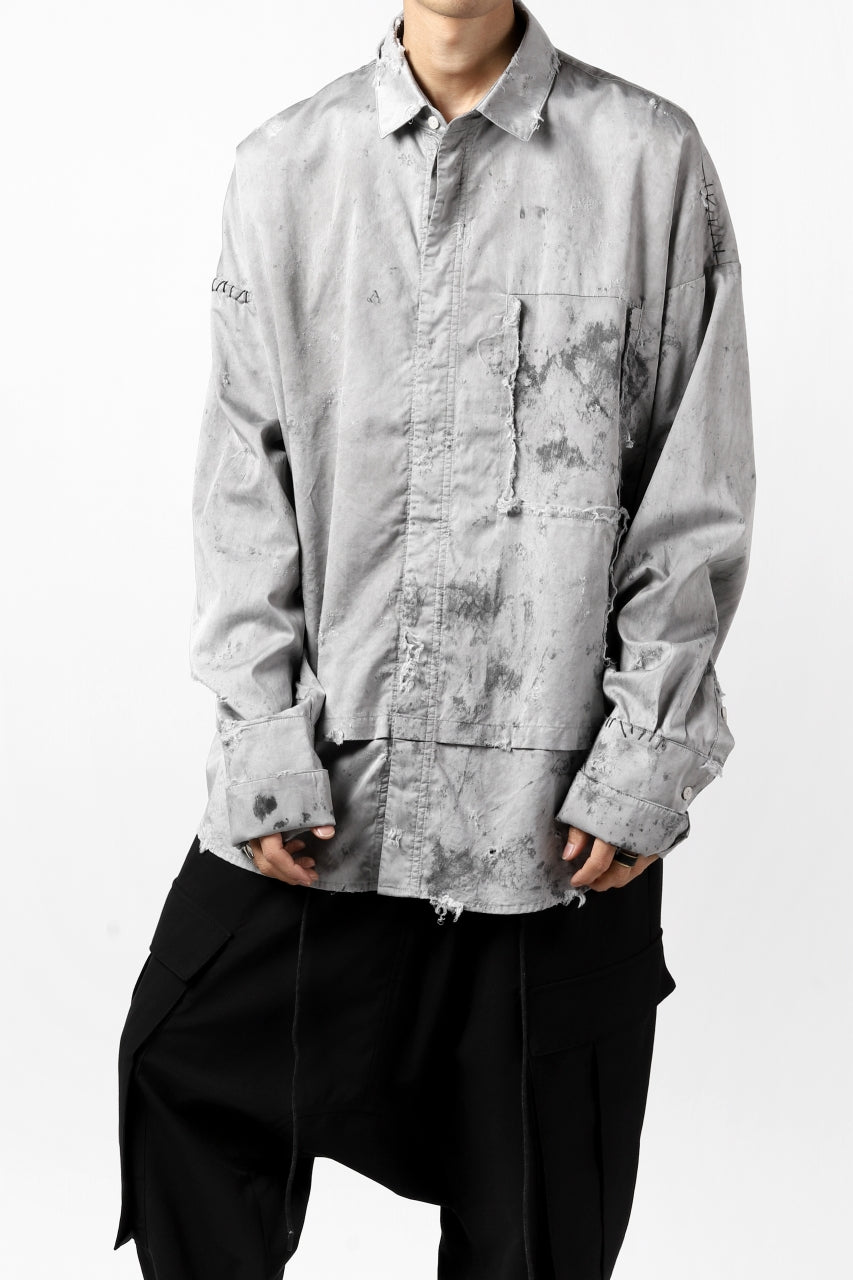 RESURRECTION x LOOM Re-production DYEING OVERFIT SHIRT (GRAY)