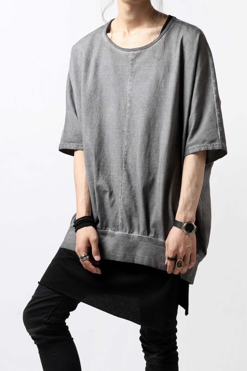 画像をギャラリービューアに読み込む, N/07 OVERFIT DOLMAN T-SHIRT / DYED JERSEY (INK BLACK)