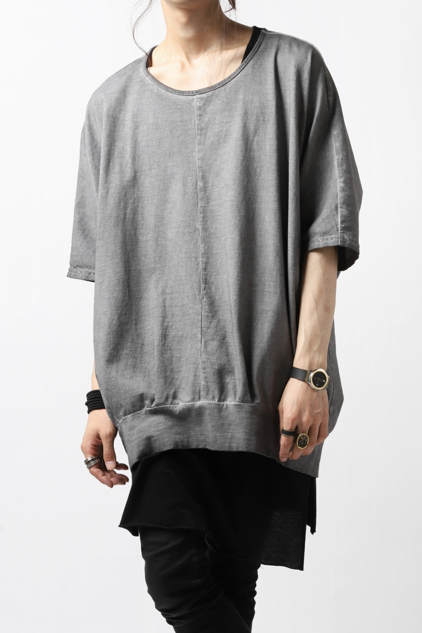 画像をギャラリービューアに読み込む, N/07 OVERFIT DOLMAN T-SHIRT / DYED JERSEY (INK BLACK)