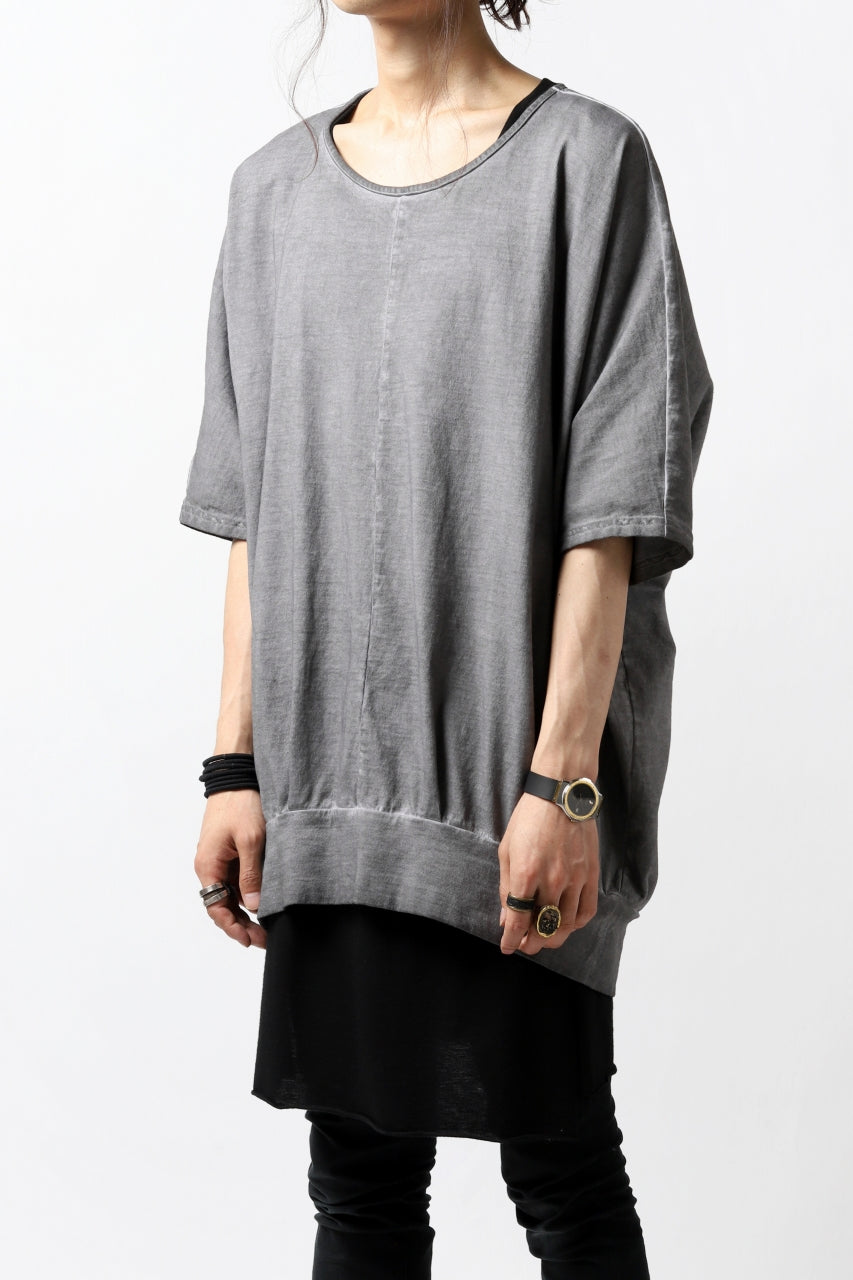 画像をギャラリービューアに読み込む, N/07 OVERFIT DOLMAN T-SHIRT / DYED JERSEY (INK BLACK)