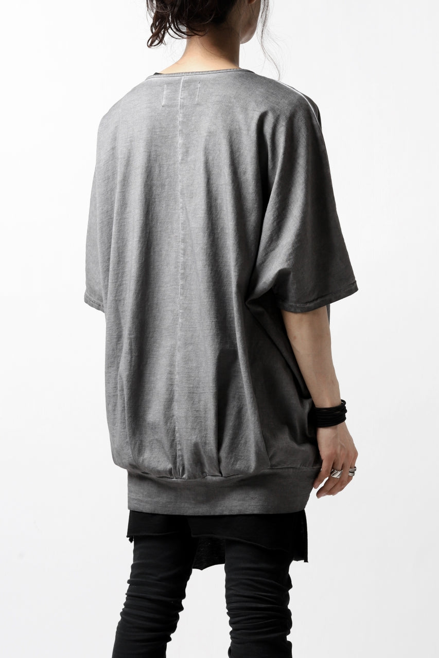 画像をギャラリービューアに読み込む, N/07 OVERFIT DOLMAN T-SHIRT / DYED JERSEY (INK BLACK)