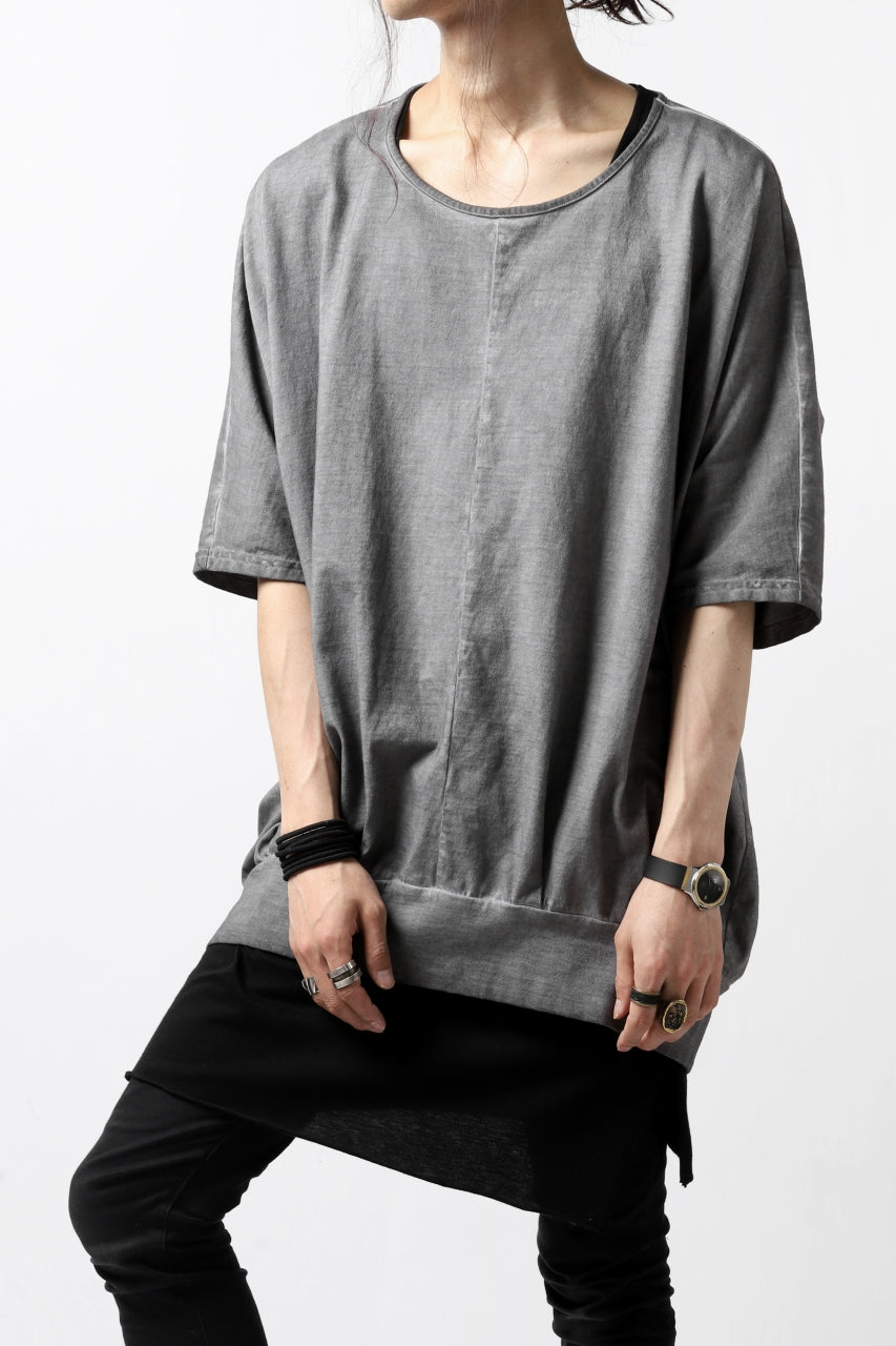 画像をギャラリービューアに読み込む, N/07 OVERFIT DOLMAN T-SHIRT / DYED JERSEY (INK BLACK)