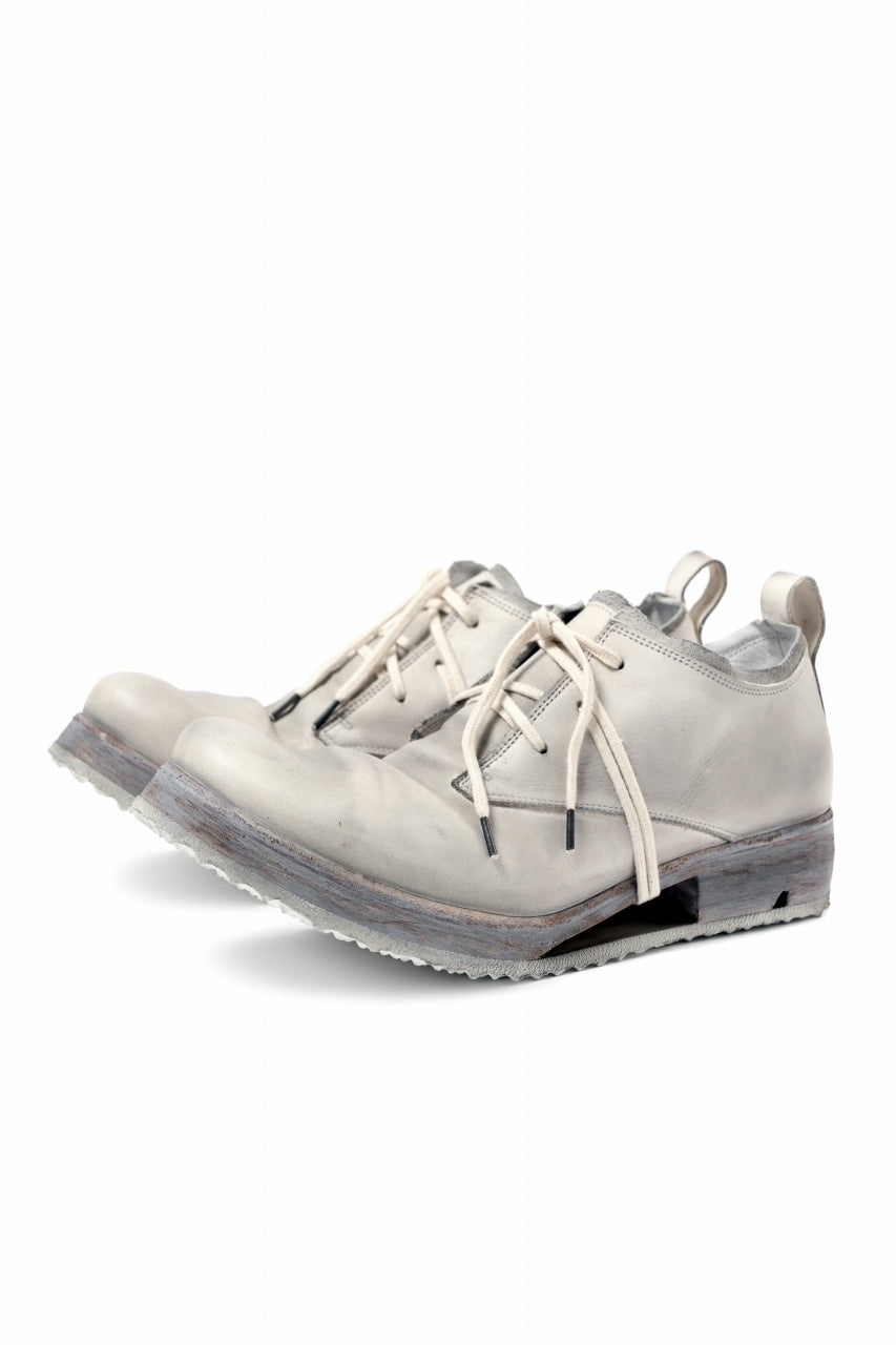 画像をギャラリービューアに読み込む, BORIS BIDJAN SABERI HORSE LEATHER DERBY SHOES / WASHED &amp; HAND-TREATED &quot;SHOE1&quot; (LIGHT GREY)