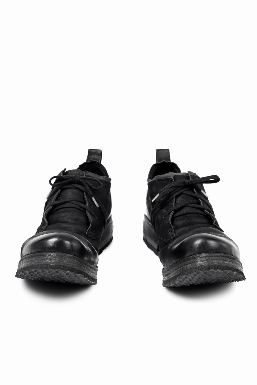 Load image into Gallery viewer, BORIS BIDJAN SABERI HORSE LEATHER DERBY SHOES / WASHED &amp; HAND TREATED &quot;SHOE1-SIN&quot; (BLACK)