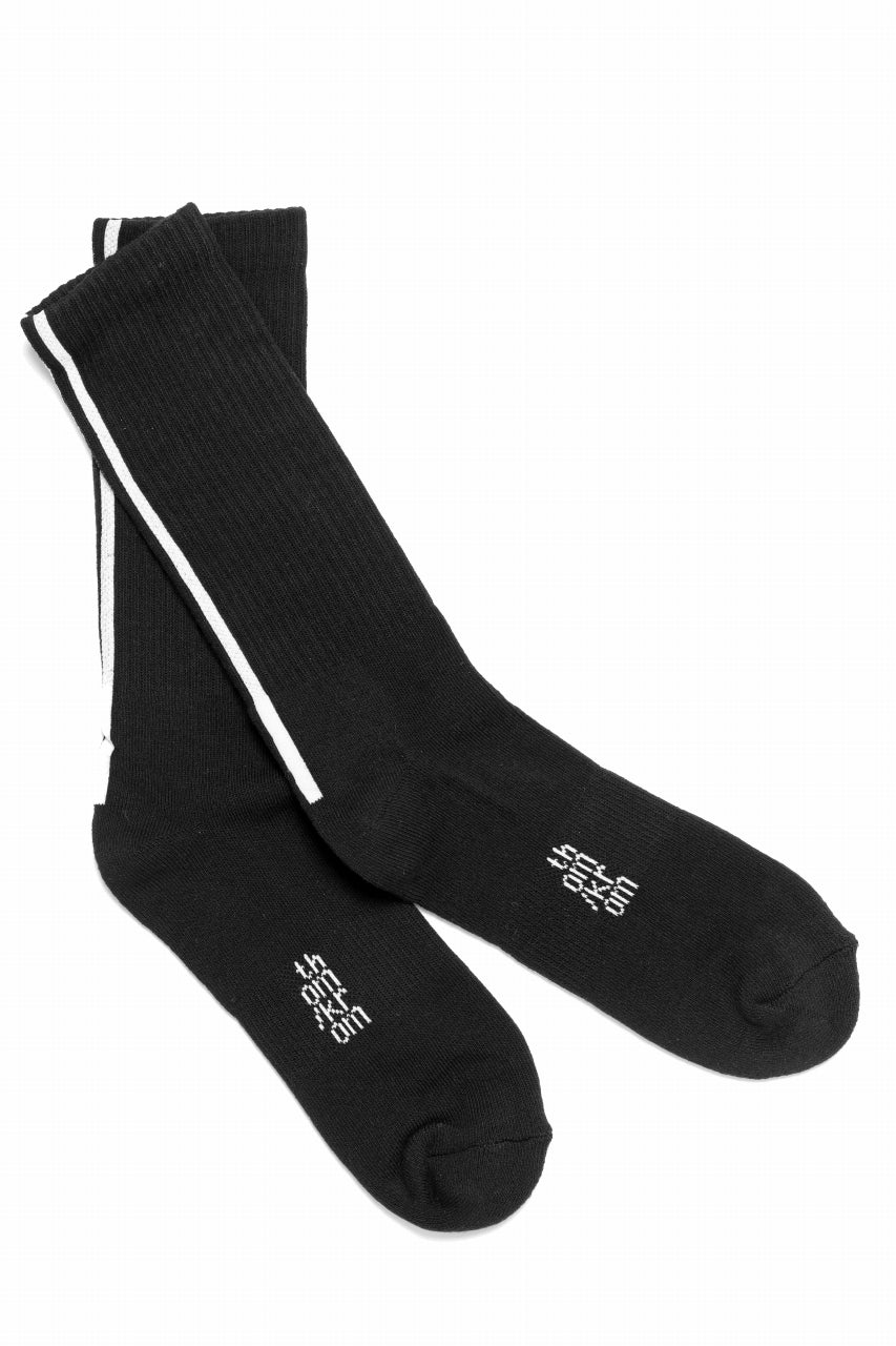 thom/krom HIGH SOCKS / BACKLINE and LOGO (BLACK)