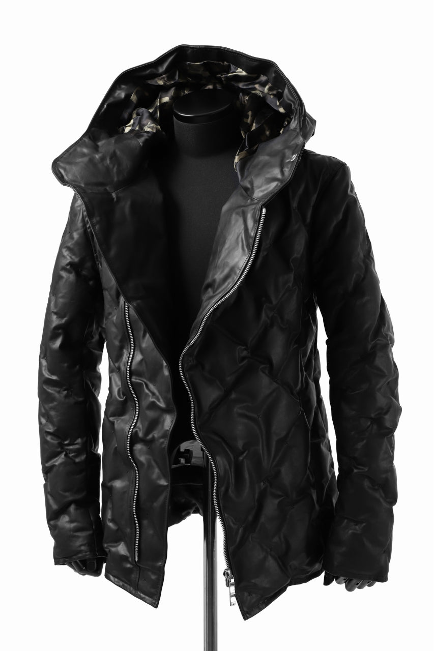 BACKLASH THE LINE exclusive HOODED DOWN JACKET / GUIDI CALF + POLISH WHITE GOOSE (BLACK)