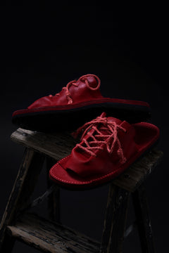 Load image into Gallery viewer, BACKLASH xx TOKYOSANDAL DRAPE FITTED SANDAL / DOUBLE SHOULDER OBJECT DYED (RED)　