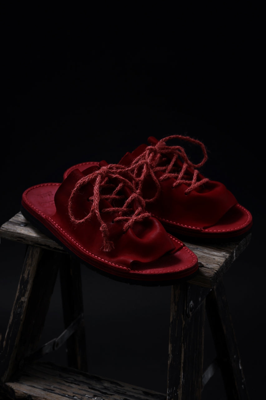 Load image into Gallery viewer, BACKLASH xx TOKYOSANDAL DRAPE FITTED SANDAL / DOUBLE SHOULDER OBJECT DYED (RED)　