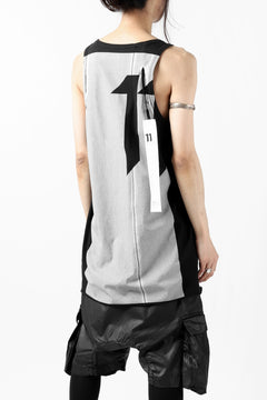 画像をギャラリービューアに読み込む, 11 BY BORIS BIDJAN SABERI BACK BLOCK LOGO TANK TOP &quot;T3-F-1101&quot; (BLACK DYE - LIGHT GREY)