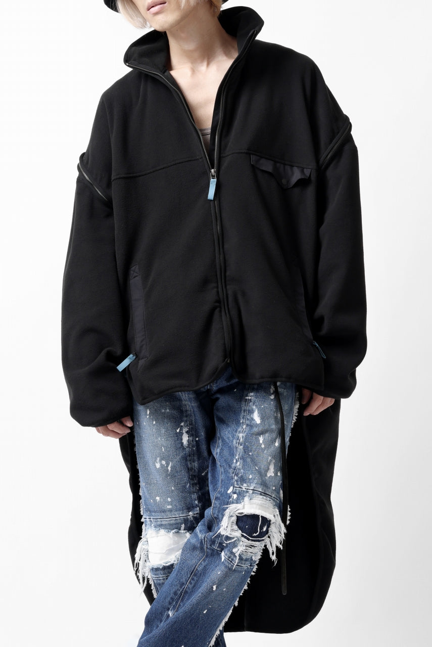 画像をギャラリービューアに読み込む, FACETASM HIGH-LOW FLEECE ZIPPER JACKET (BLACK)