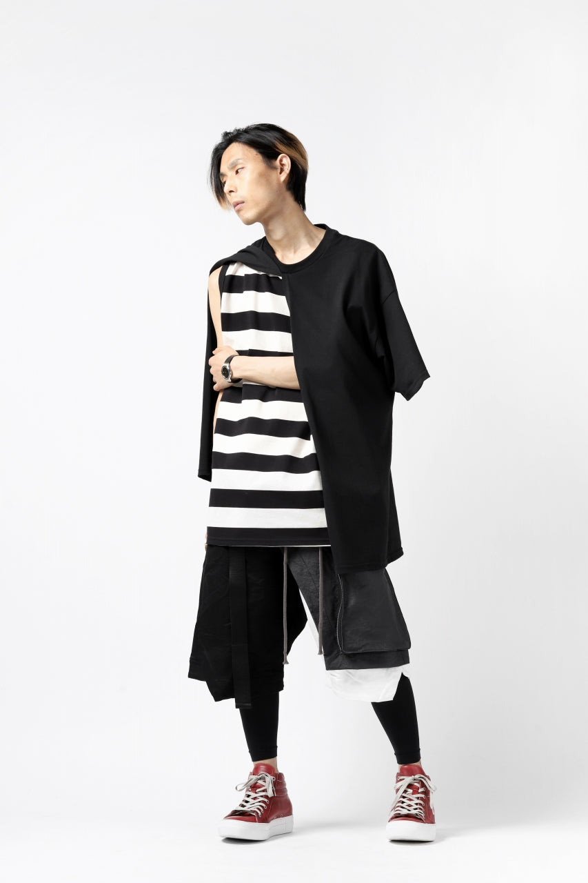 A.F ARTEFACT "COVER" SLASHED LAYER SHORTS (BLACK×WHITE)