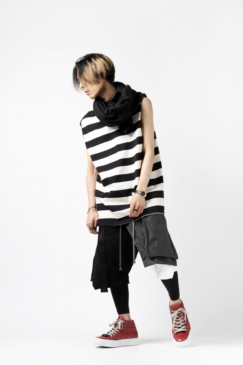 画像をギャラリービューアに読み込む, A.F ARTEFACT &quot;COVER&quot; SLASHED LAYER SHORTS (BLACK×WHITE)