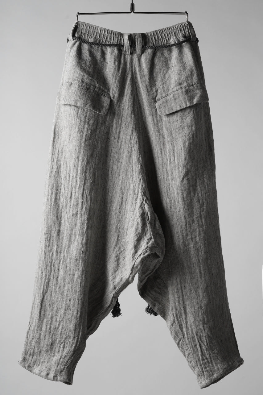 _vital low crotch tapered pants / organic linen herringbone