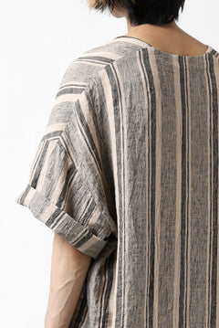 画像をギャラリービューアに読み込む, _vital exclusive minimal tunica tops / antique random stripe linen (BEIGE x BLACK)
