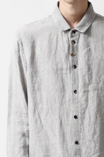 画像をギャラリービューアに読み込む, _vital button fly front shirt / sumi dyed organic linen (LIGHT GREY)