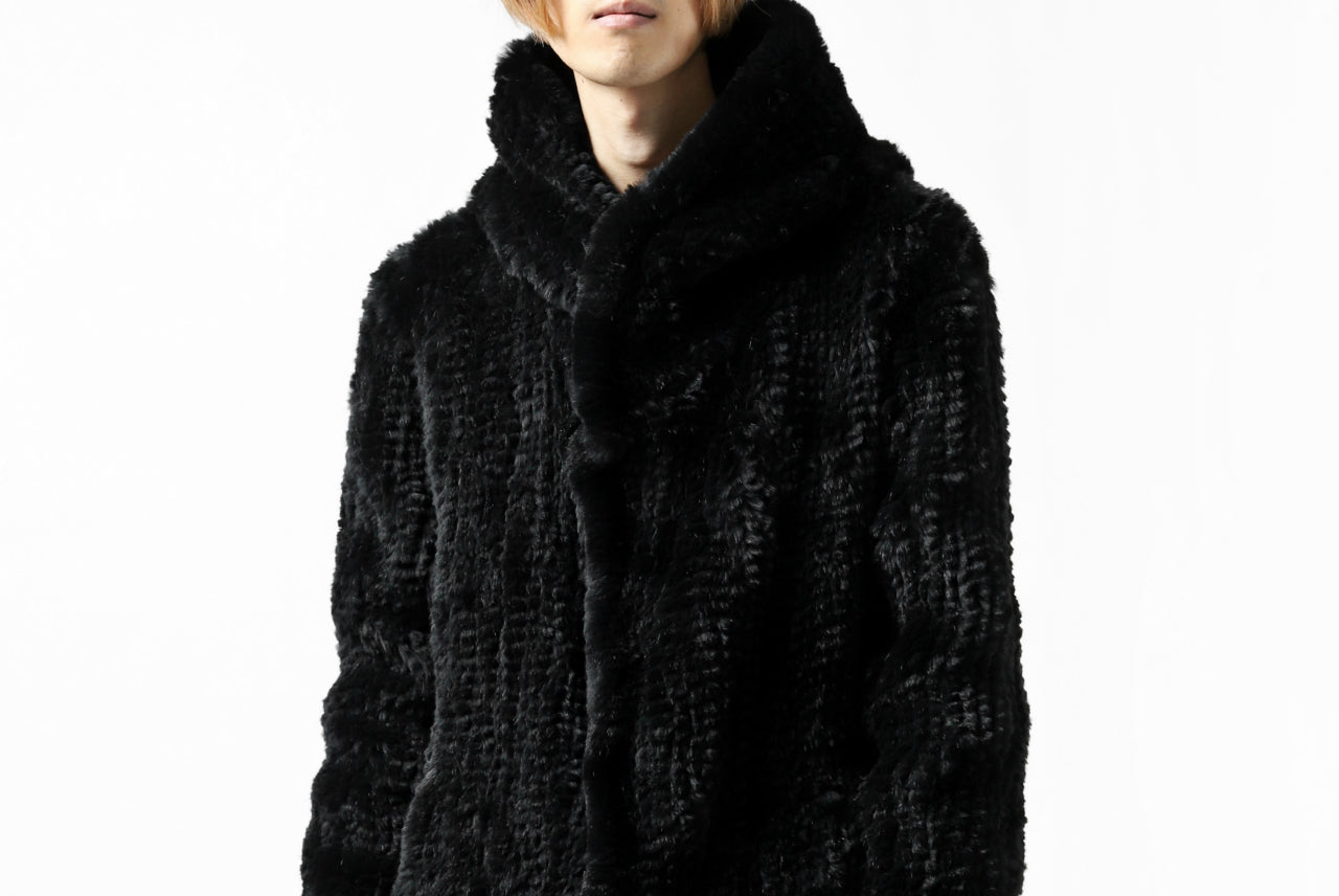 ISAMU KATAYAMA BACKLASH SNAP-HOODIE JACKET / RABBIT-FUR-KNIT