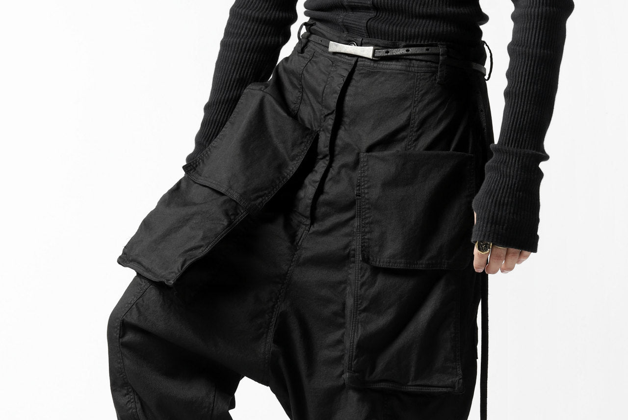 RUNDHOLZ DIP LOW CROTCH TAPERED POCKET TROUSERS (BLACK)