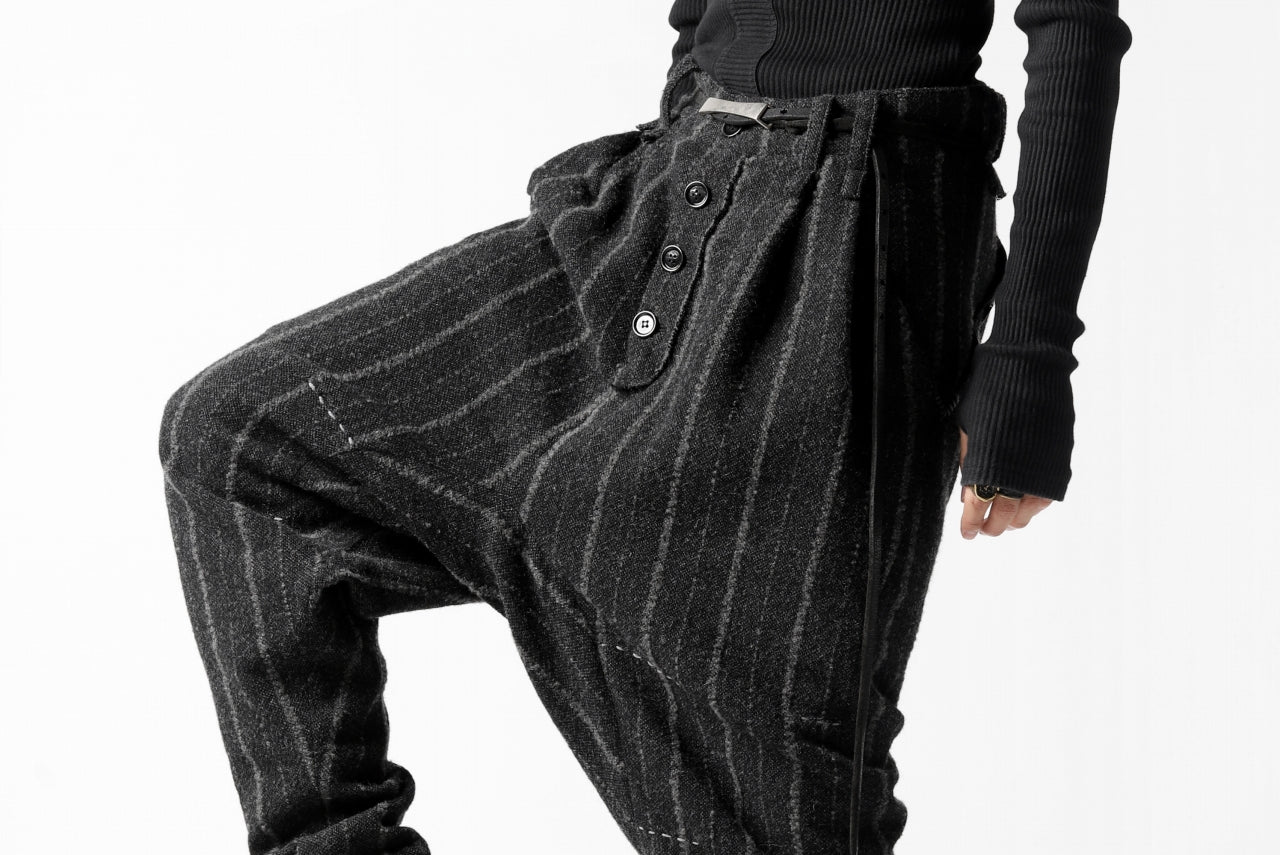 daska x LOOM exclucive low crotch trousers / bouclé stripe (CARBON)