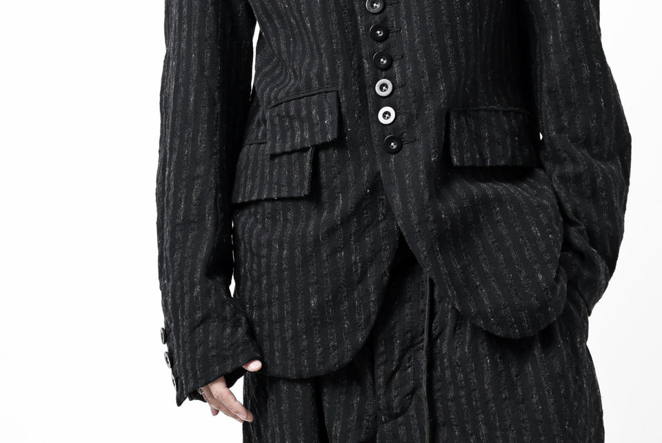 Load image into Gallery viewer, KLASICA HUNTS 10 BUTTONS DOLL BLAZER / LIGHT WEIGHT BLUR STRIPES (INK BLACK)