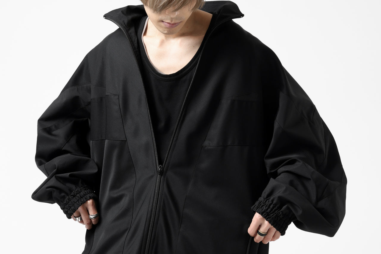 Y's....  PANELED ZIP BLOUSON / SUPER 120's DOESKIN (BLACK)