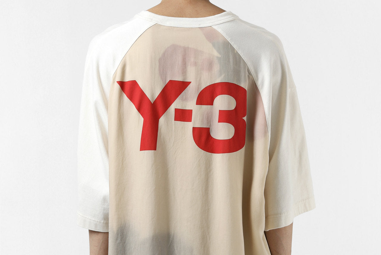 Y-3 Yohji Yamamoto LAYERED BACK LOGO TOPS / COTTON JERSEY (MULTI BEIGE)