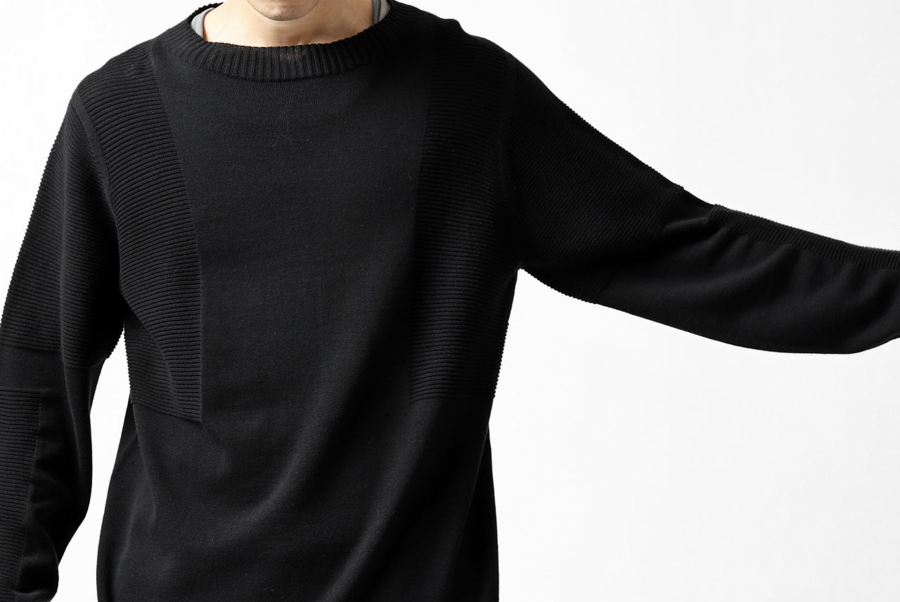 A.F ARTEFACT "WHOLEGARMENT" MOCKNECK KNIT PULLOVER (BLACK)