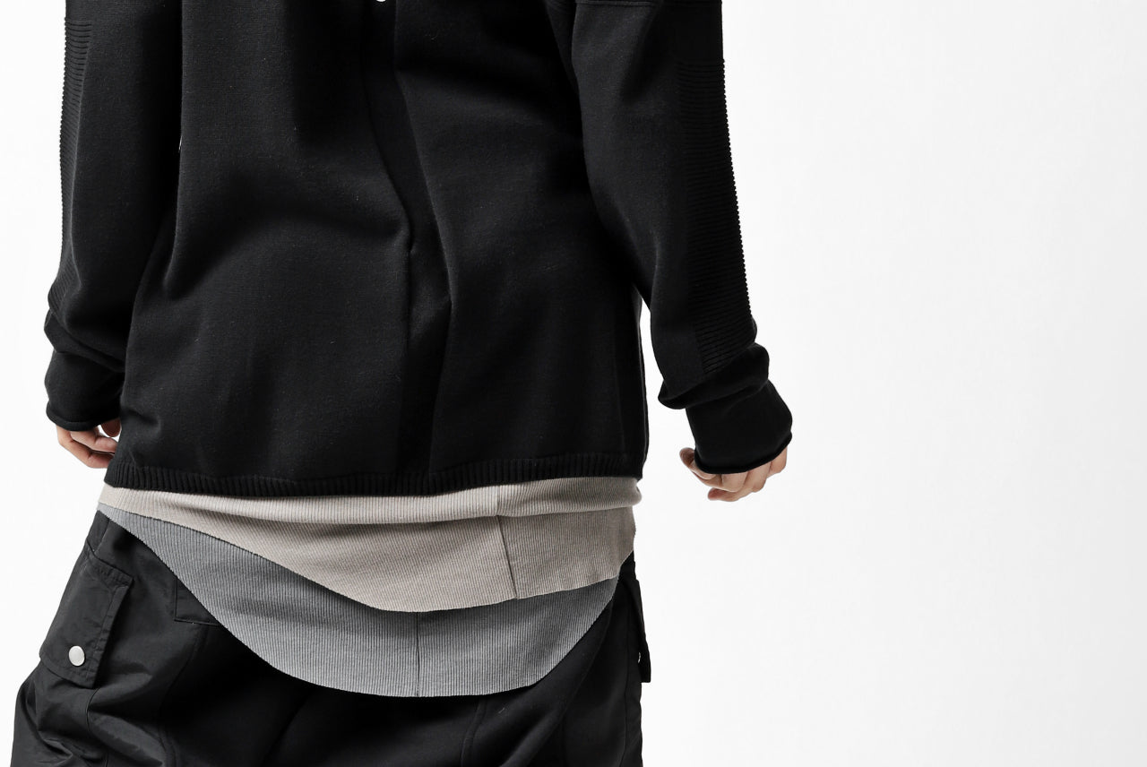 A.F ARTEFACT "WHOLEGARMENT" MOCKNECK KNIT PULLOVER (BLACK)