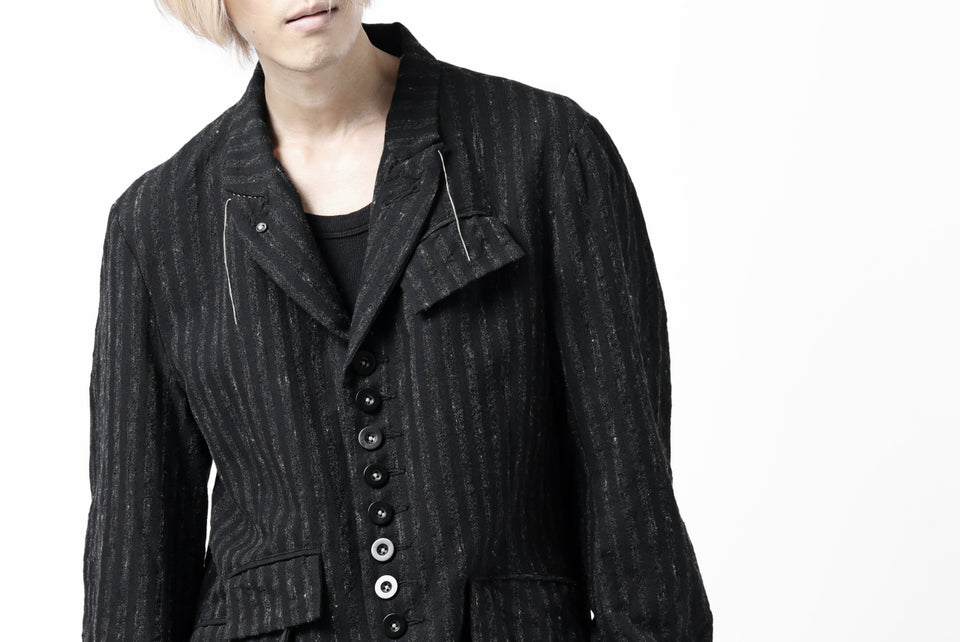 画像をギャラリービューアに読み込む, KLASICA HUNTS 10 BUTTONS DOLL BLAZER / LIGHT WEIGHT BLUR STRIPES (INK BLACK)