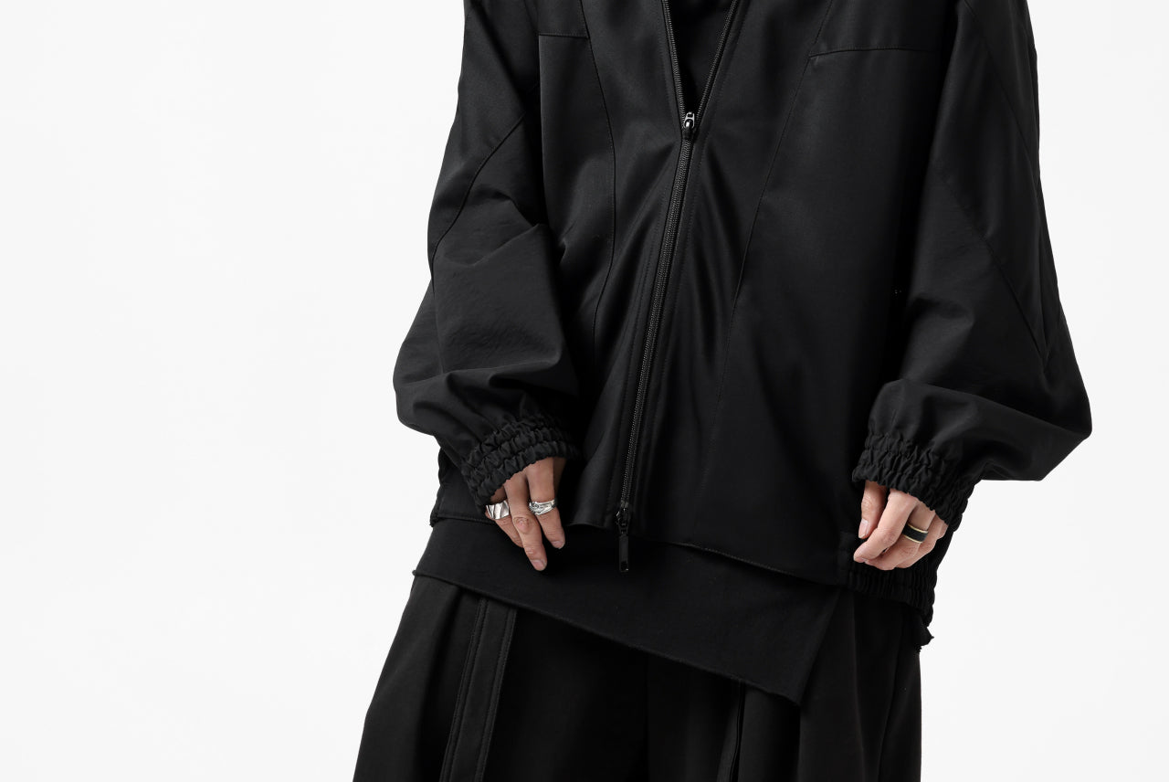 Y's....  PANELED ZIP BLOUSON / SUPER 120's DOESKIN (BLACK)