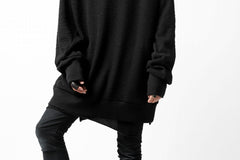 Load image into Gallery viewer, A.F ARTEFACT OVER SIZE RAGLAN TOPS / SLAB KNIT JERSEY (BLACK)