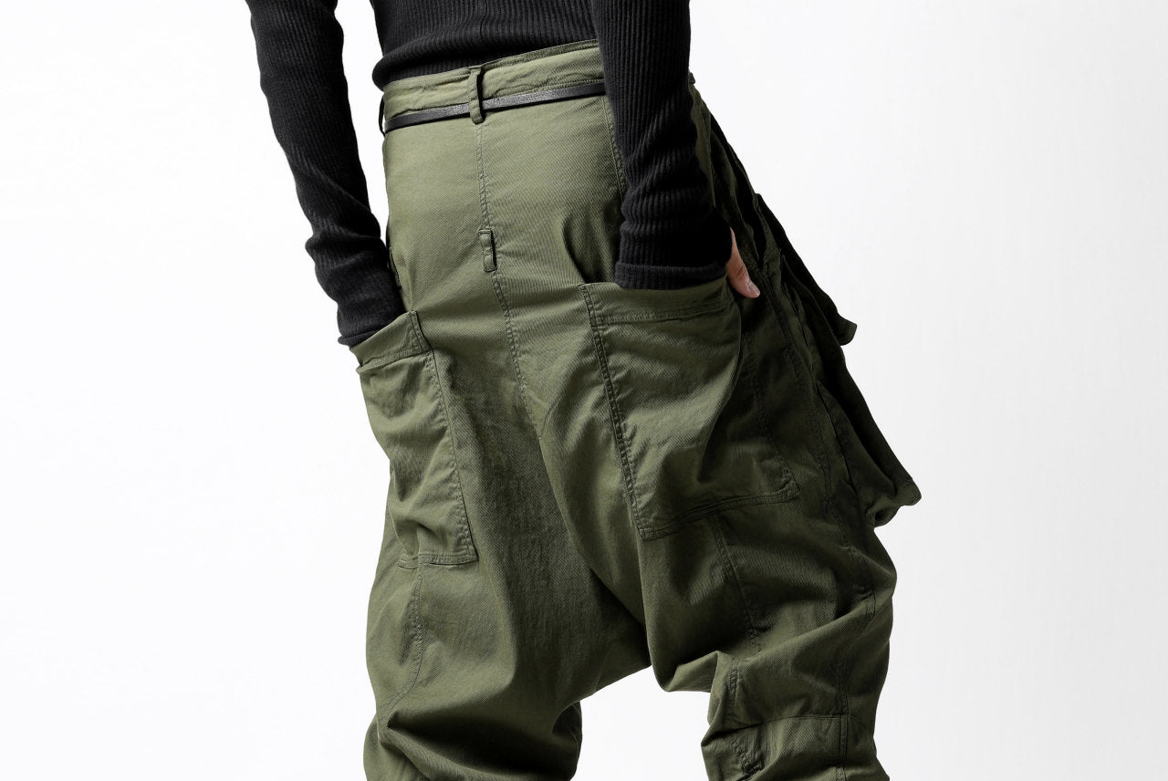 RUNDHOLZ DIP LOW CROTCH TAPERED POCKET TROUSERS (MOSS*KHAKI GREEN