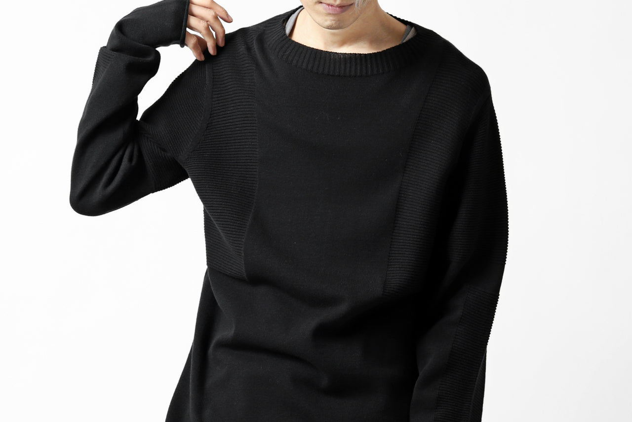 A.F ARTEFACT "WHOLEGARMENT" MOCKNECK KNIT PULLOVER (BLACK)