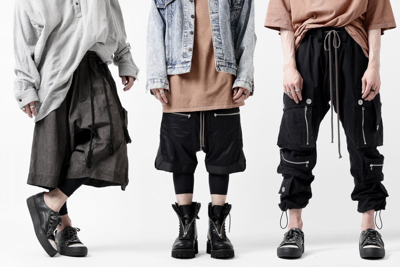 A.F ARTEFACT -RIPSTOP- SARROUEL CARGO LONG PANTS (BLACK)