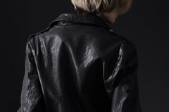 Load image into Gallery viewer, ISAMU KATAYAMA BACKLASH DOUBLE RIDERS JACKET &quot;LIGHTNING&quot; / GARMENT WASHED JP CALF (BLACK)