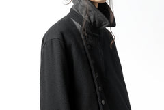 画像をギャラリービューアに読み込む, KLASICA HM-C DOUBLE BREASTED COAT with BONDED LINING / WOOLxSILK BOLD DUNGAREES (BLACK)