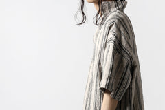 画像をギャラリービューアに読み込む, vital half collar tunica tops (organic linen stripe)