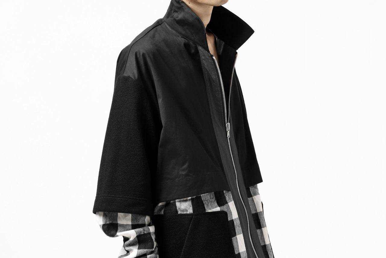 A.F ARTEFACT "SWING" MULITI COMBINED ZIP BLOUSON (BLACK x WHITE)