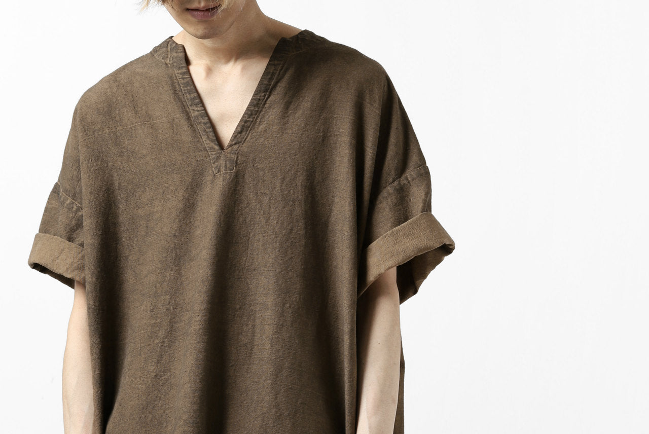 _vital exclusive minimal tunica tops / persimmon dyed linen (BROWN B)