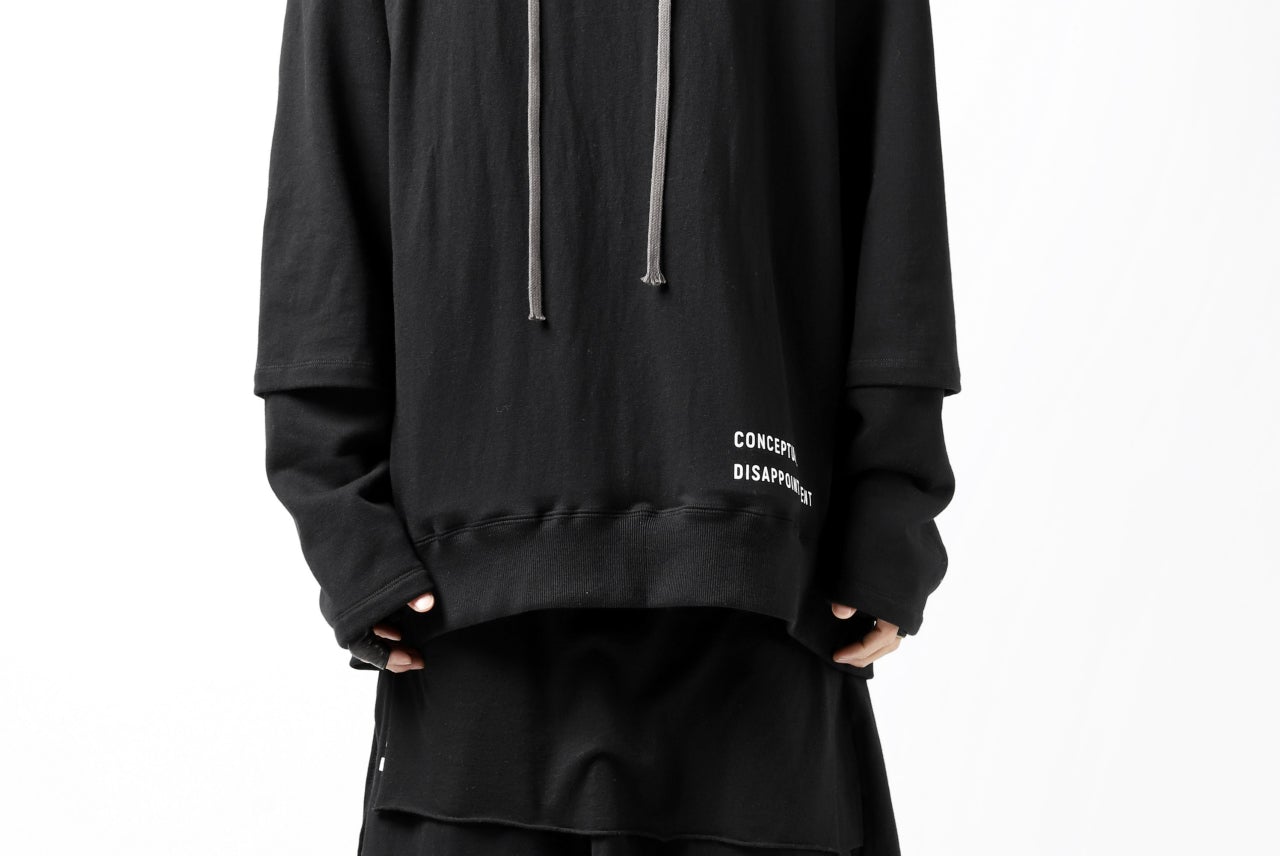 A.F ARTEFACT "Trunk-Show" BEHIND DOCKING LAYERED TEE HOODIE (BLACK)