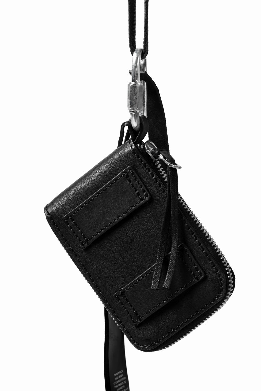 11 BY BORIS BIDJAN SABERI WALLET with NECK STRAP "WALLET2-FMM20033" (BLACK)